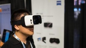 Man in Virtual Reality VR Headset 