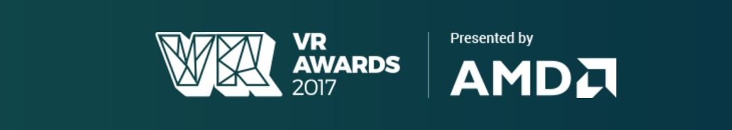2017 vr awards presented by amd banner teal and white