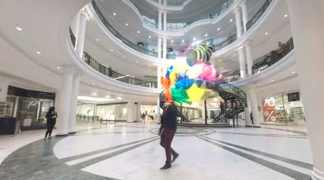 autism tmi virtual reality experience person in lobby atrium