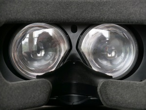 mobile vr headset view of lenses from inside