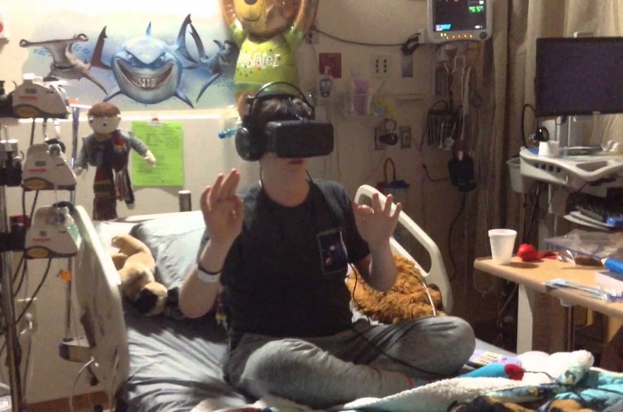 Young Male Patient in Long Term Hospital Playing VR