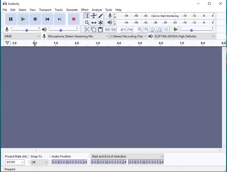 Screenshot of Audacity settings