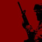 Image of a soldier on a red background