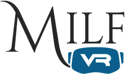 A black and blue Milf VR logo.