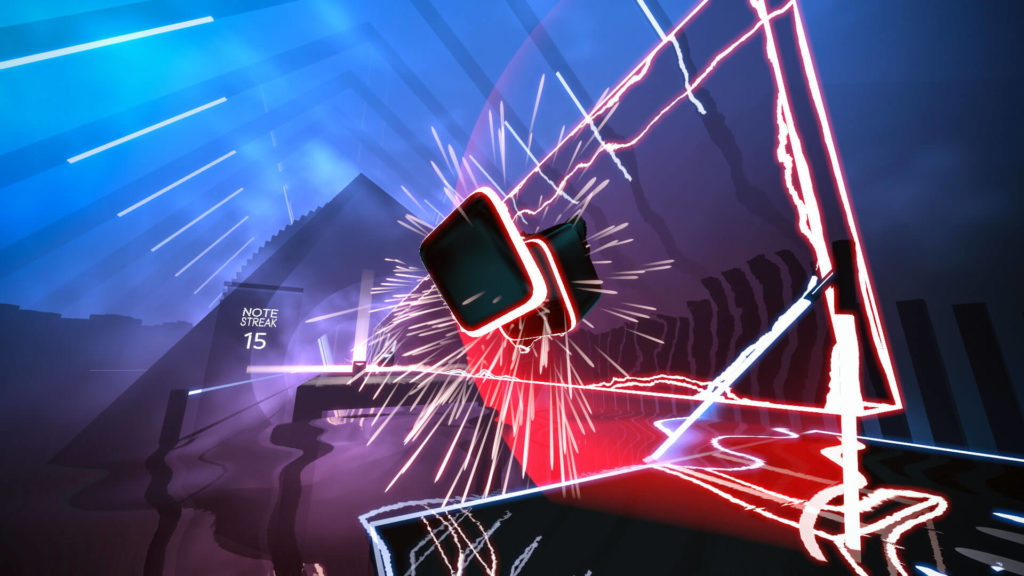 beat saber lightsaber hitting beats