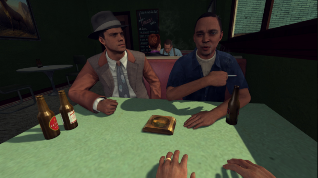 player drinking with two men in l.a. noire the vr case files game