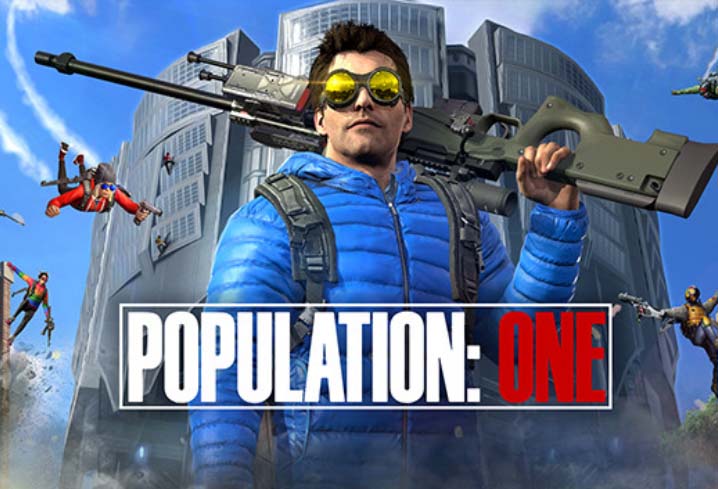 Population One cover photo with a man with a gun slung over his shoulder