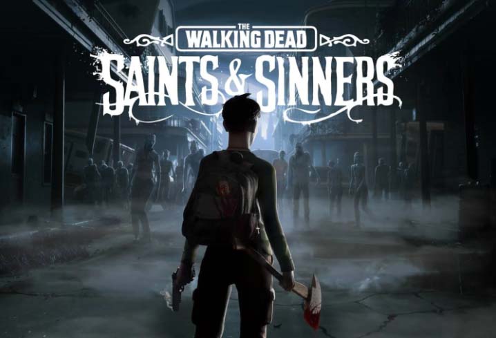 Walking Dead Sainting and Sinners cover with zombies walking towards the player