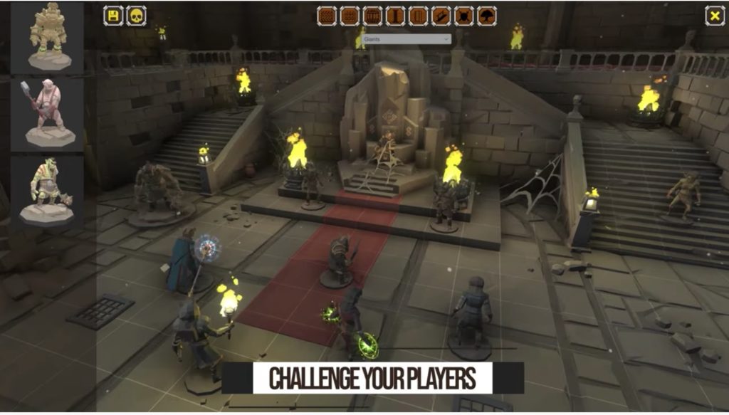 challenge players standing in a castle's hall