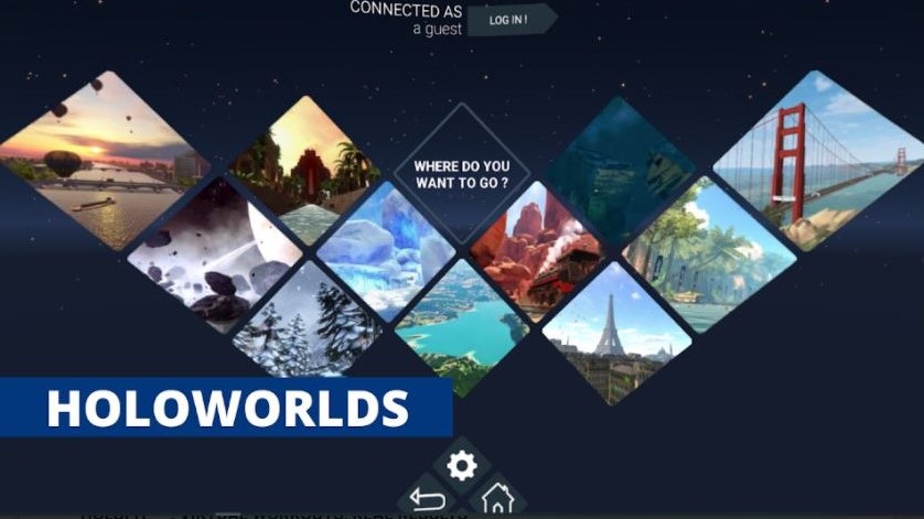 worlds menu in holofit