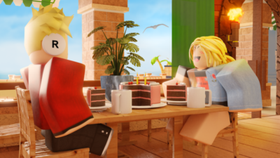 roblox vr avatars eating cakes in cafe