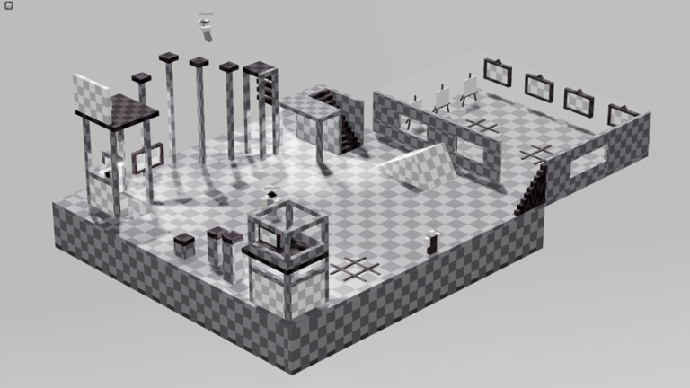 roblox black and white vr 3d model of a place