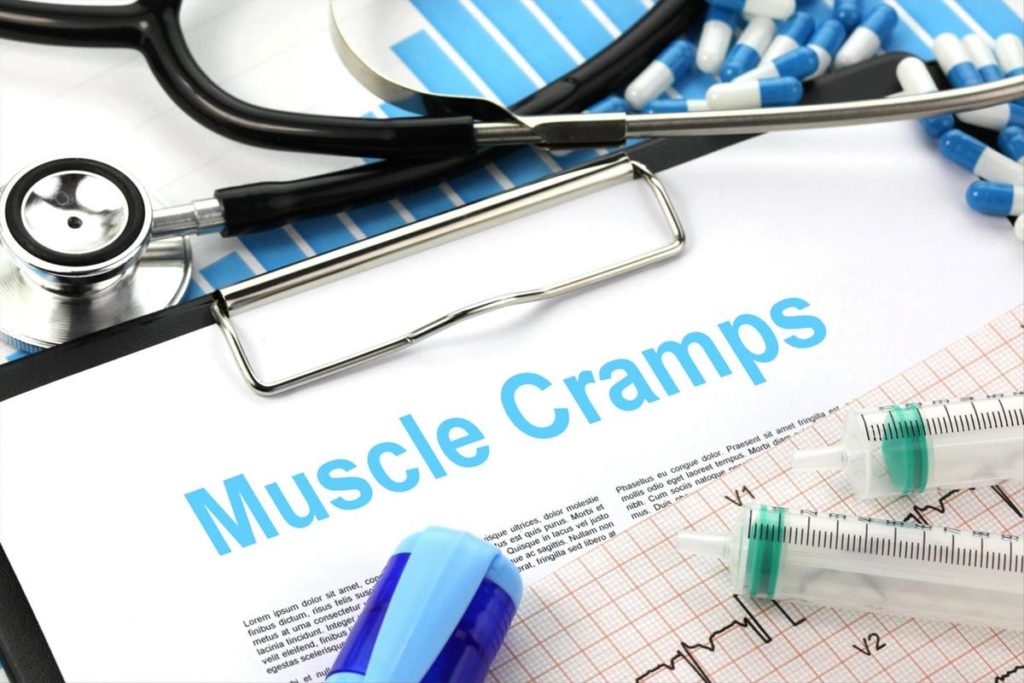 muscle cramps written on medical chart