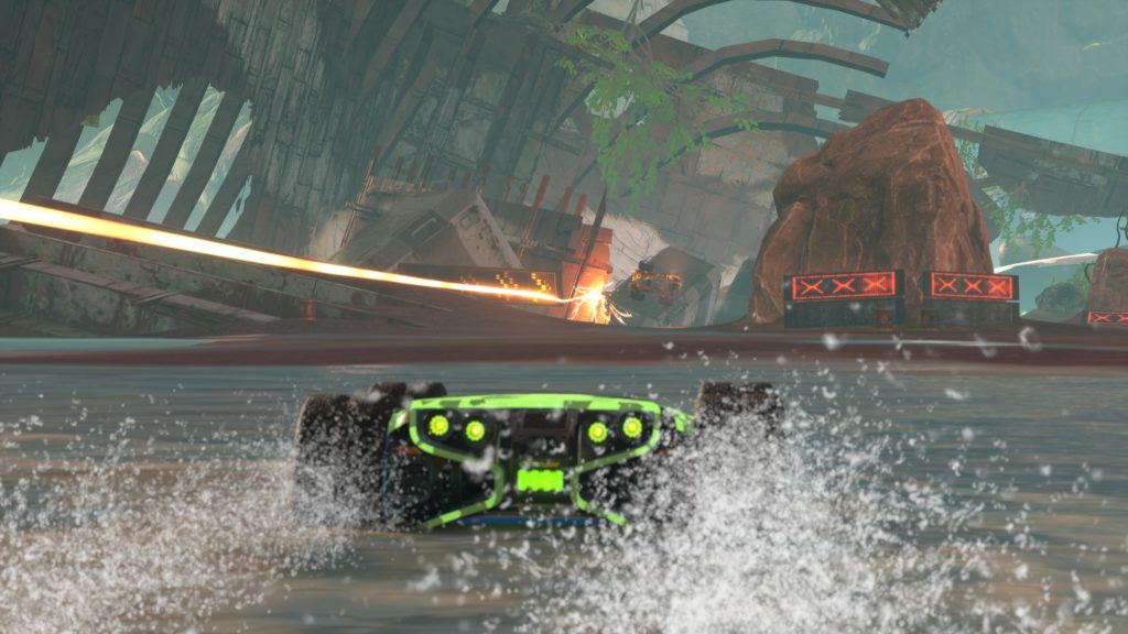 Racing car on the waters in Grip Combat Racing VR