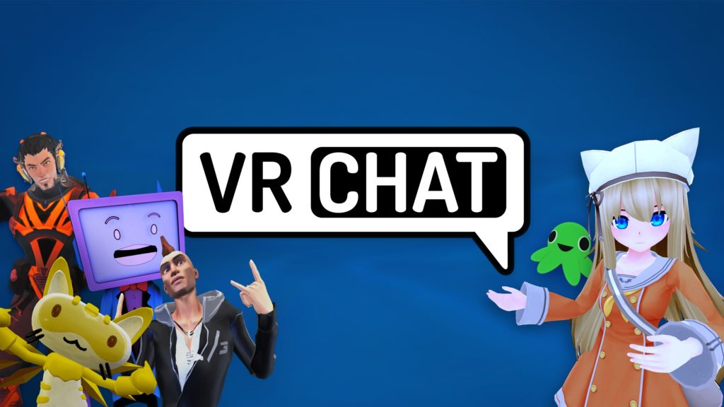 vr chat free app title and avatar on screen