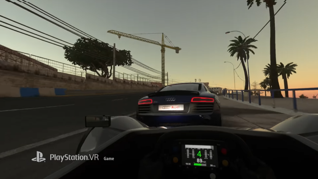 player racing in driveclub vr