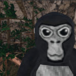black gorilla in a vr forest in the free Gorilla tag game