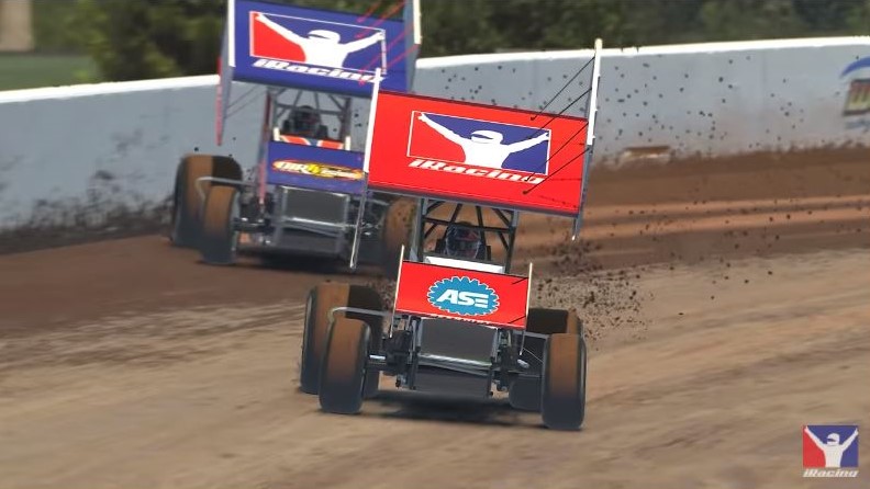 two racing go karts in iracing vr