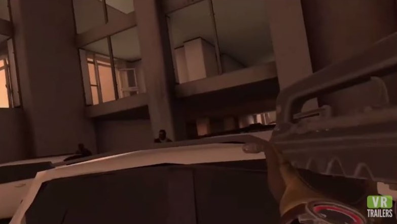 player shooting enemy with a gun in free Pavlov Shack VR Beta game