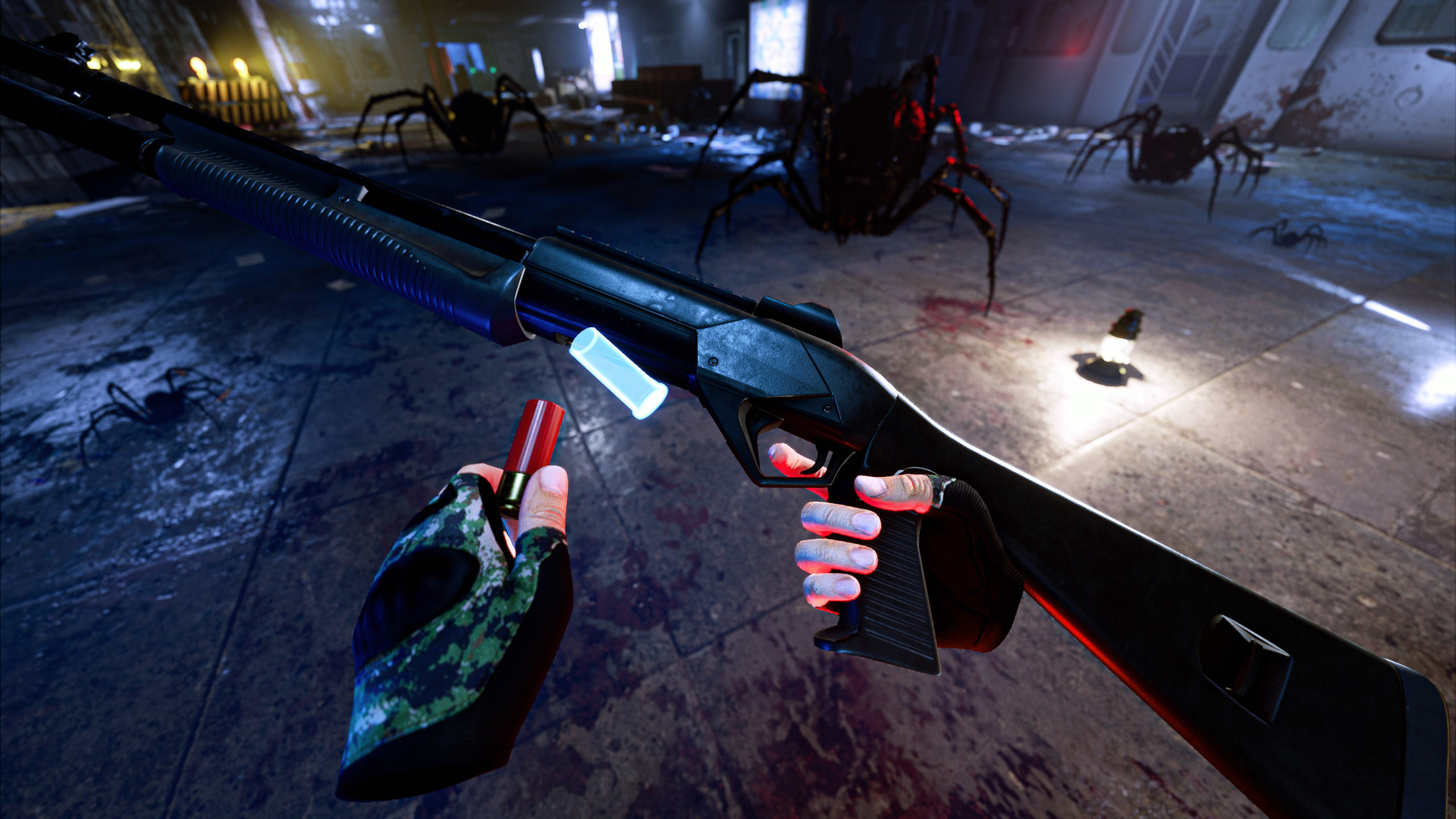 player replacing shotgun ammo in free Propagation VR game