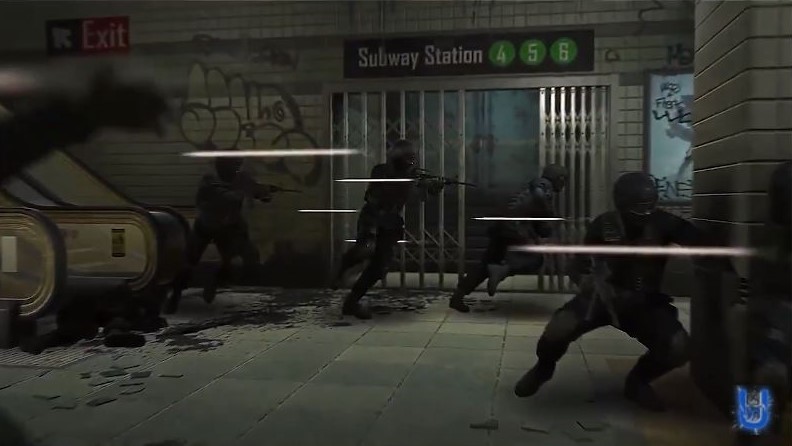 soldiers exchanging gunshots at a subway station in crisis vrigade 2 vr