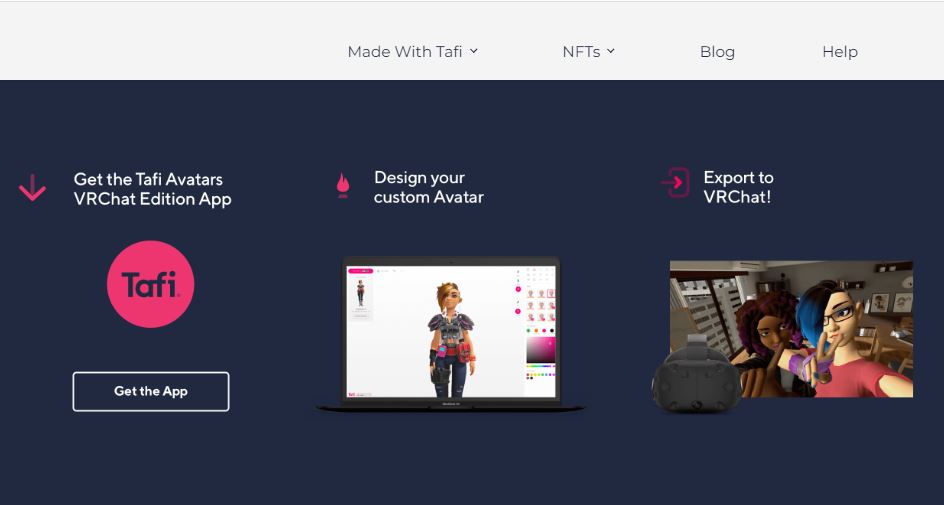 tafi avatars get the app page