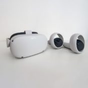 white oculus quest 2 headset and controllers