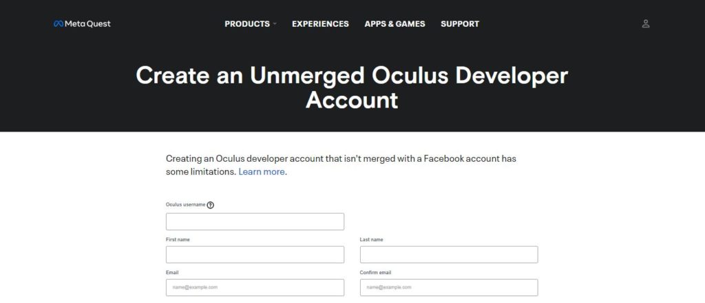 sign up oculus developer 2
