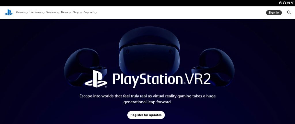 psvr2 home page