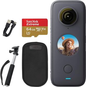 insta360 one x2 360 degree action camera with 64gb memory card