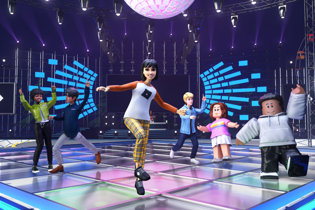 Roblox characters dancing in disco