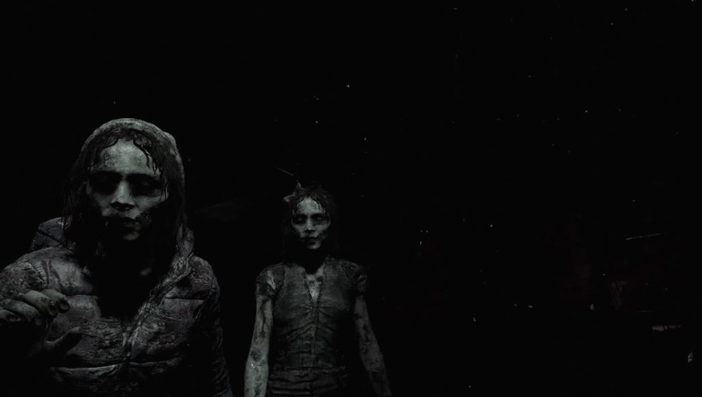 two enemies standing in the dark in until dawn rush of blood game