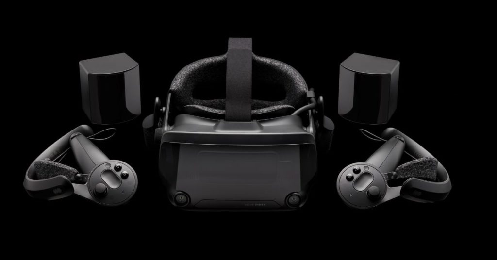 valve index vr headset and controllers