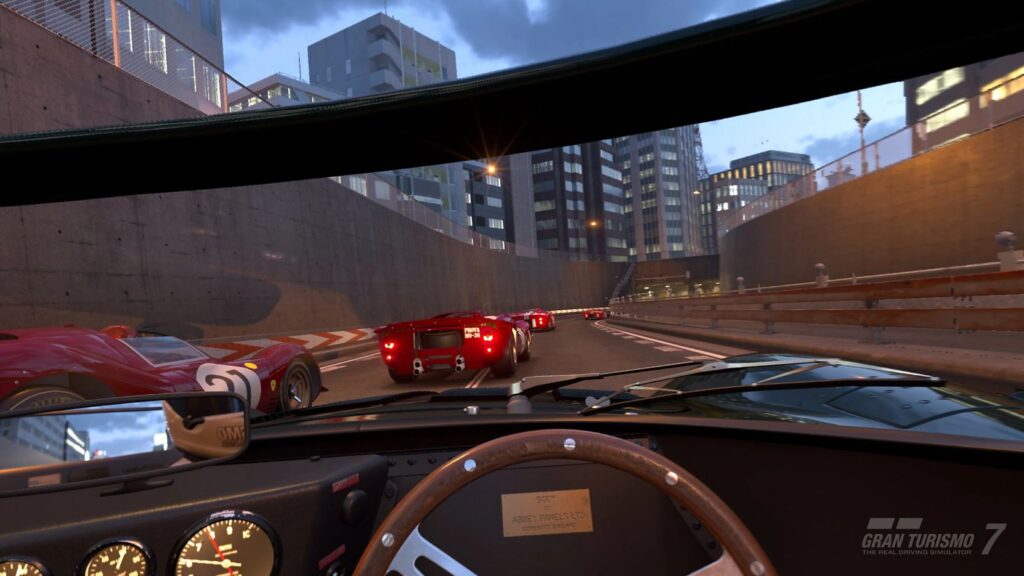 gran turismo 7 car driver point of view during race