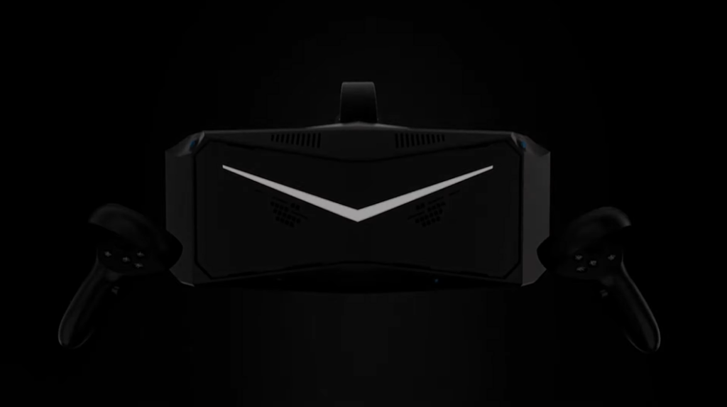 pimax crystal vr headset and controllers