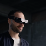 man wearing bigscreen beyond vr headset