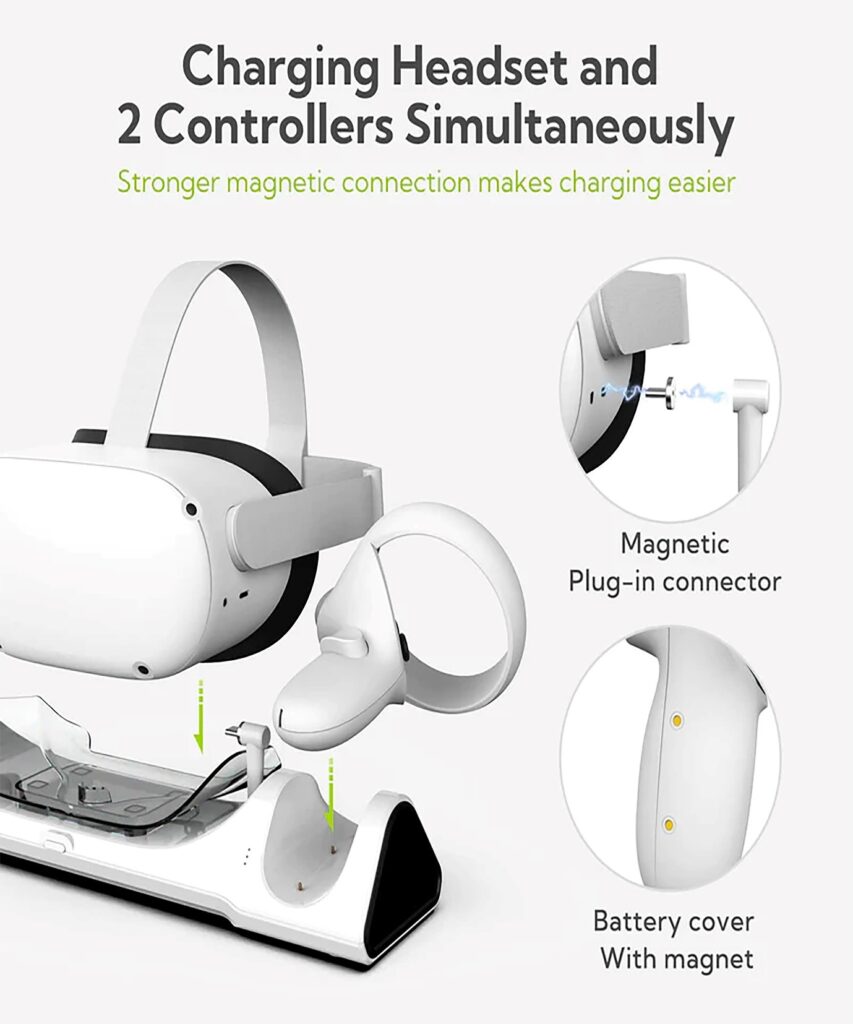 charging headset and vr controllers simultaneously