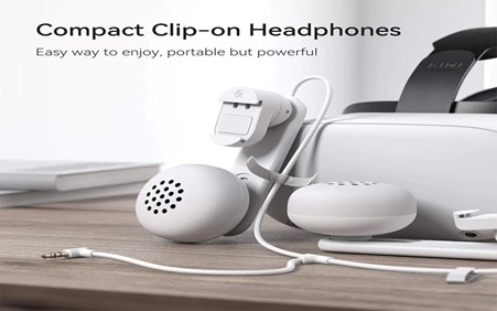 compact kiwi design quest 2 clip on headphones