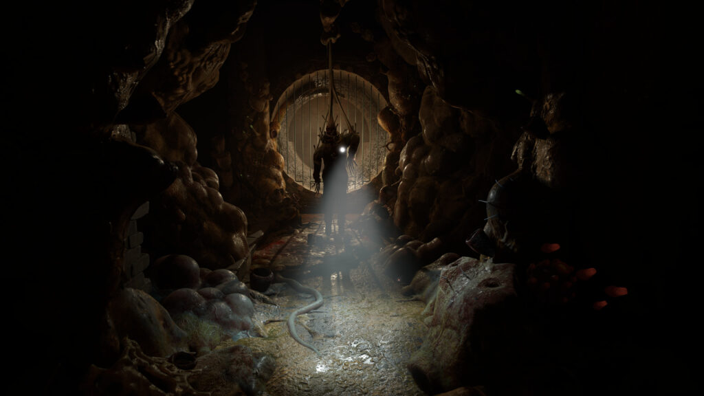 creature inside a cave holding a light source in half life alyx vr