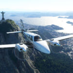 flight simulator 2020 plane flying near christ the redeemer statue