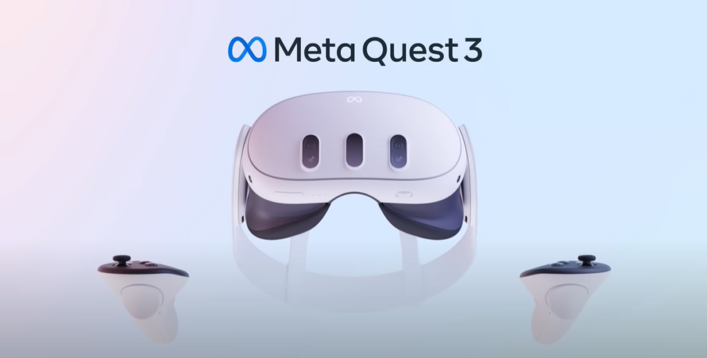 meta quest 3 vr headset and controllers new