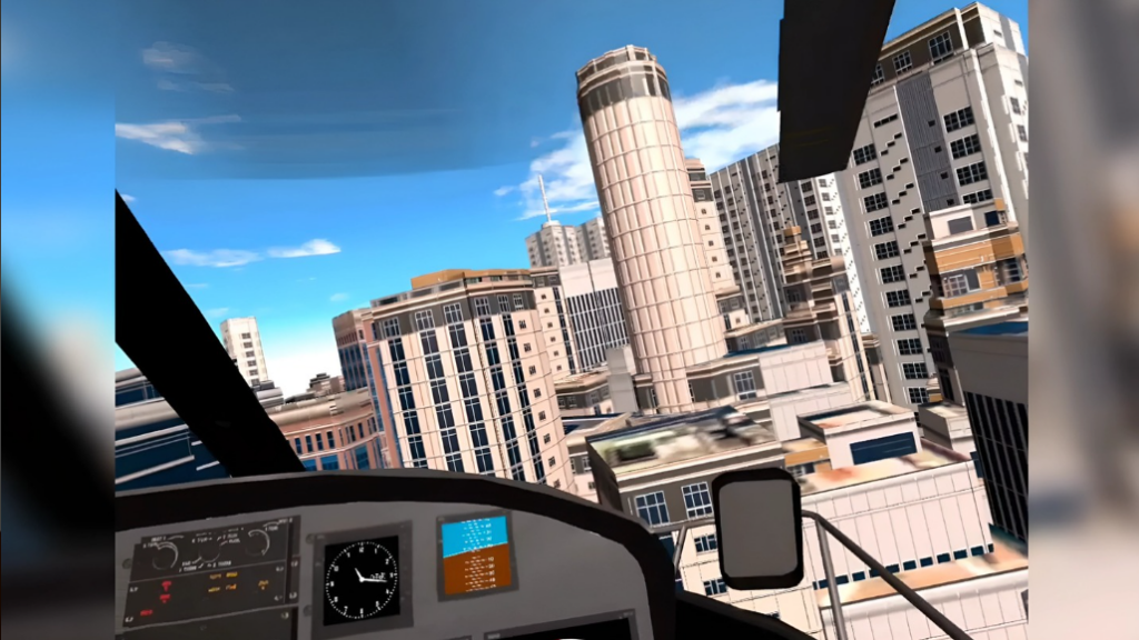 world flight plane with city view