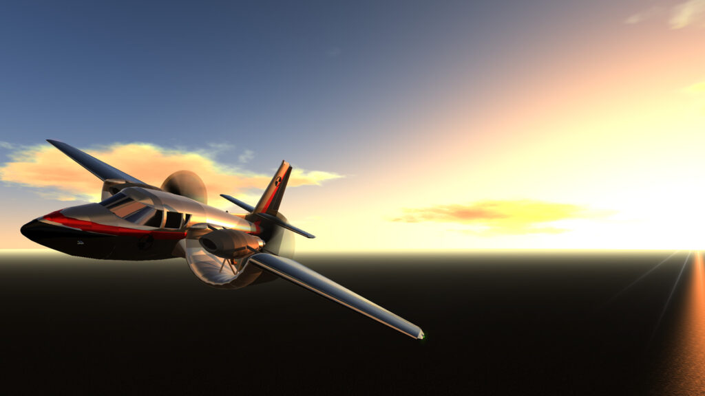 plane flying during sunset time in simple planes