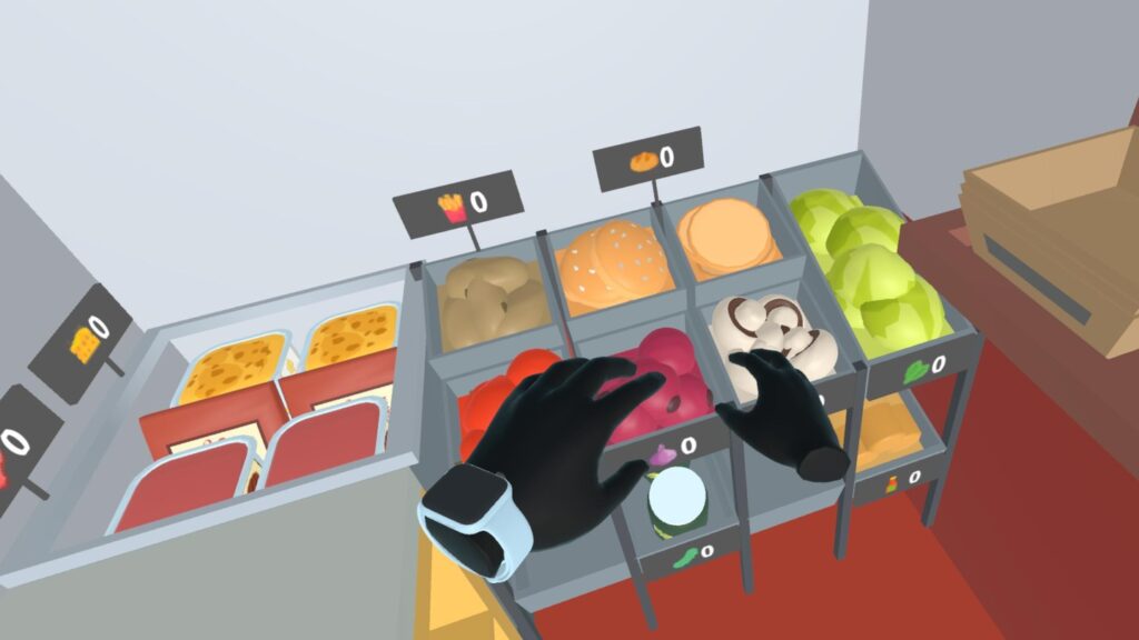 player preparing food in grill on wheels game