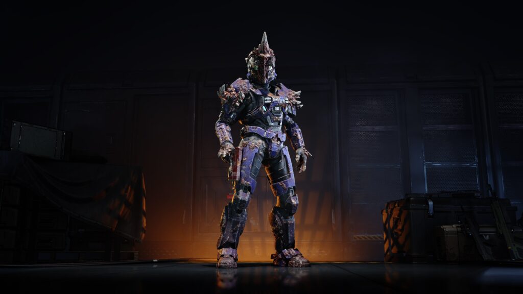 standing halo infinite character in full body and face armor