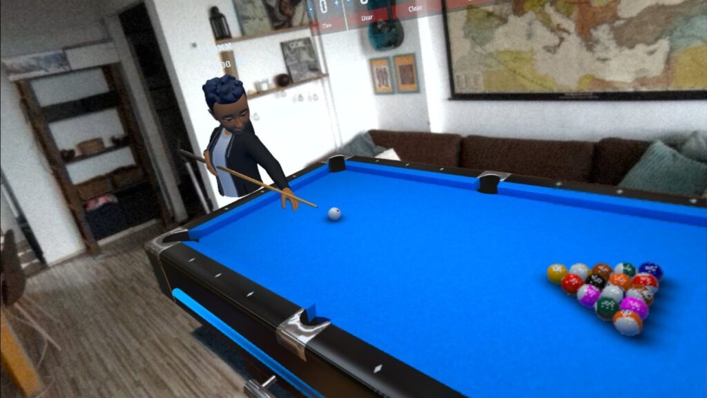 male character playing pool in miracle pool game
