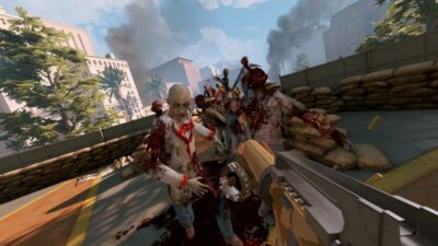 arizona sunshine 2 player shooting the zombies attacking him